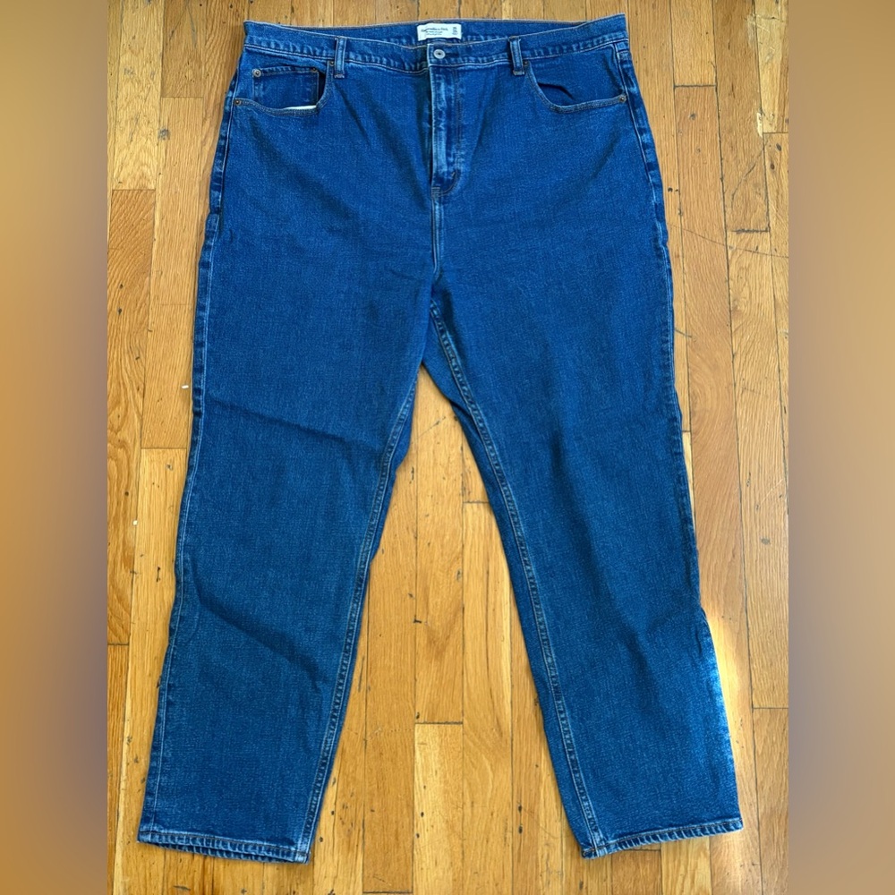 Abercrombie & Fitch Dark Blue Ultra High Rise Straight Leg Jeans